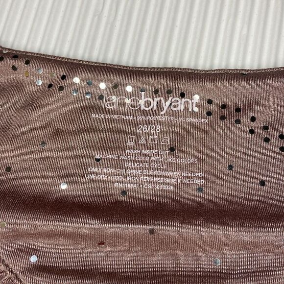 Lane Bryant Cowl Neck Dressy sleeveless top Plus Size 26/28 Champagne Color - Picture 4 of 5